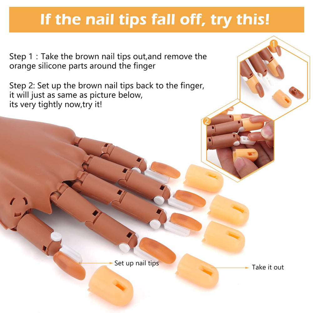 LIONVISON Practice Hand ABS material provides durable, lifelike feel for nail art trials.