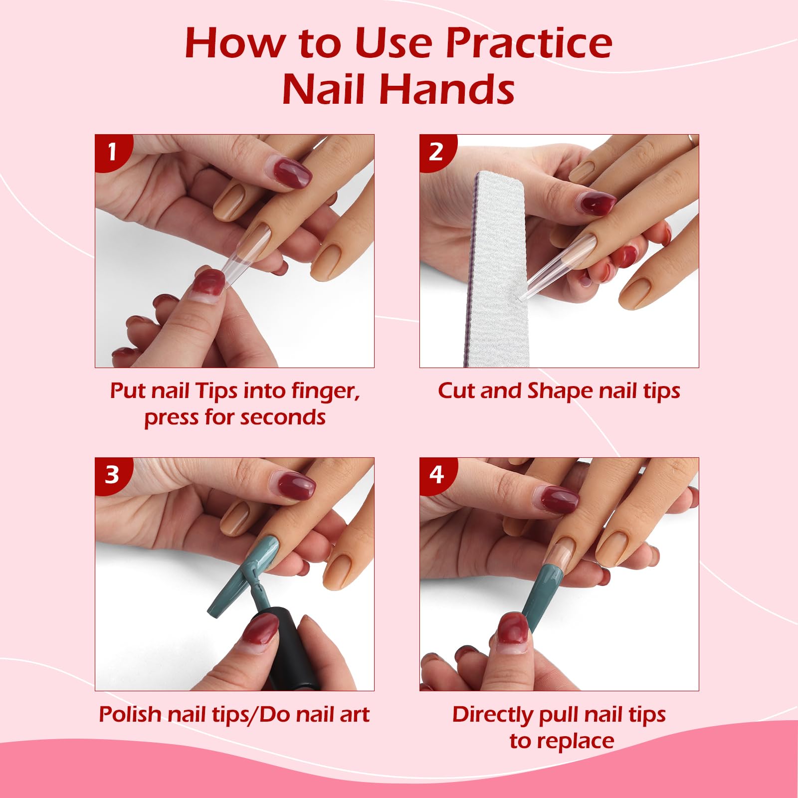 LIONVISION 240pcs clear long coffin nail tips provide versatile practice materials