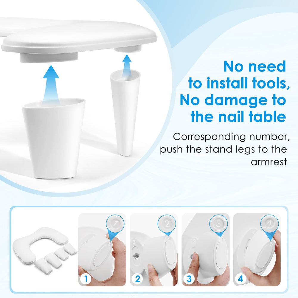 LIONVISON arm-rest-soft-spongy-padding enhances comfort during long manicures.