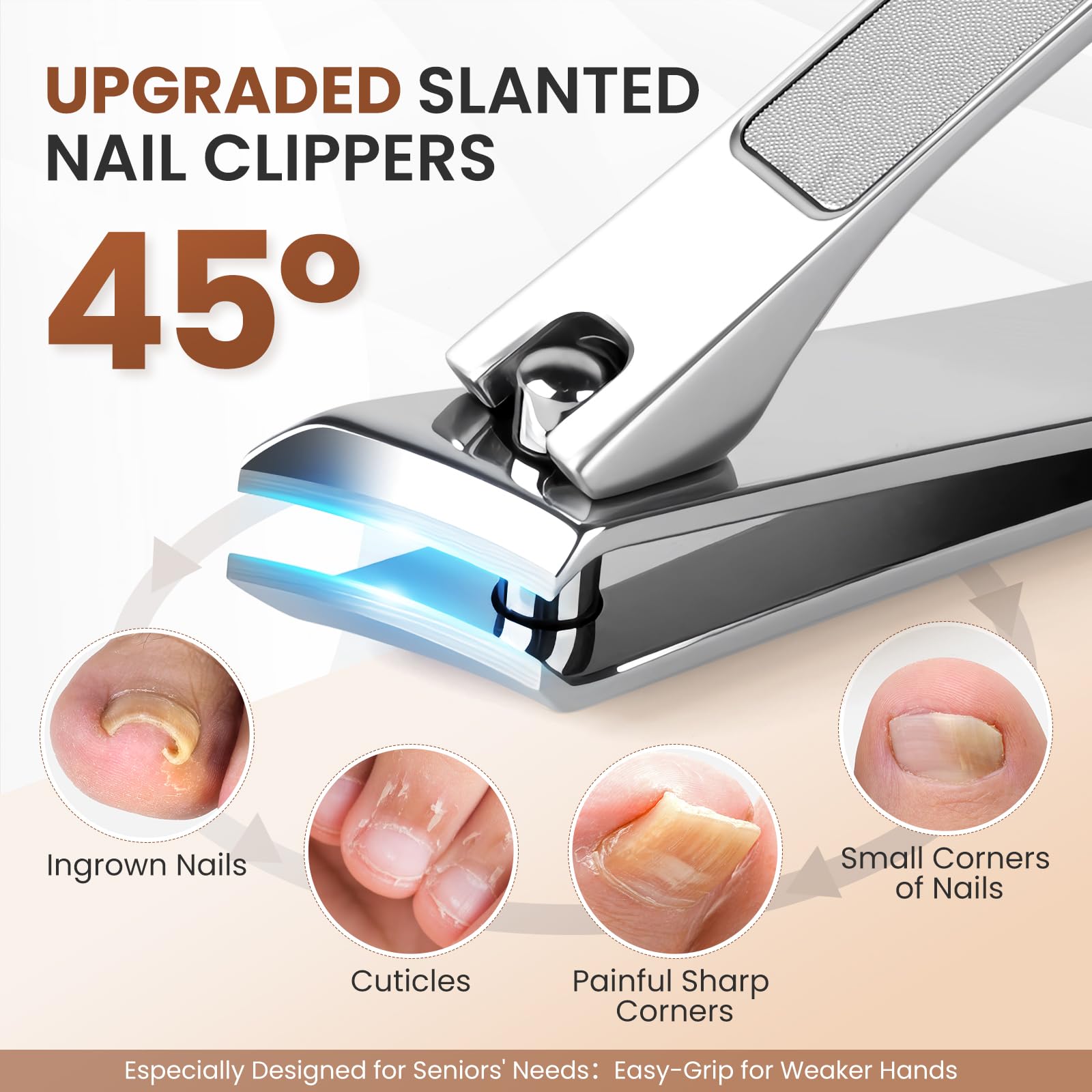 LIONVISON Ingrown Toenail Removal Kit cuticle nippers in action for safe edge cleanup.