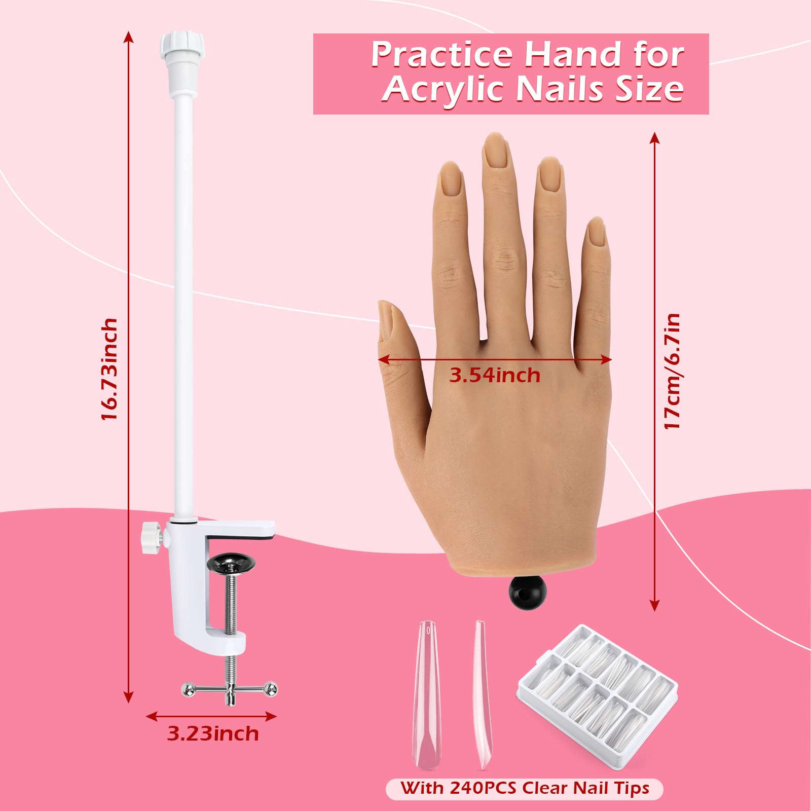 LIONVISION mannequin hand with flexible fingers supports varied angles for practice