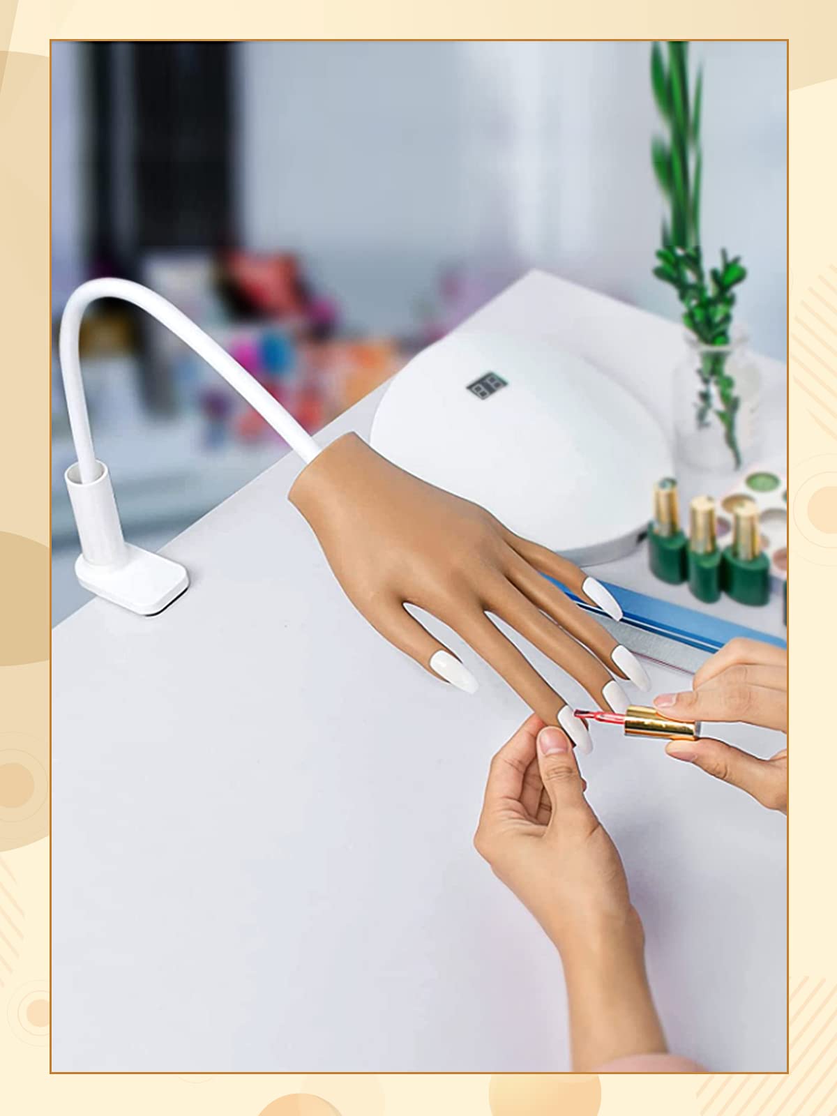 LIONVISION practice hand includes 200 nail tips for extended practice sessions