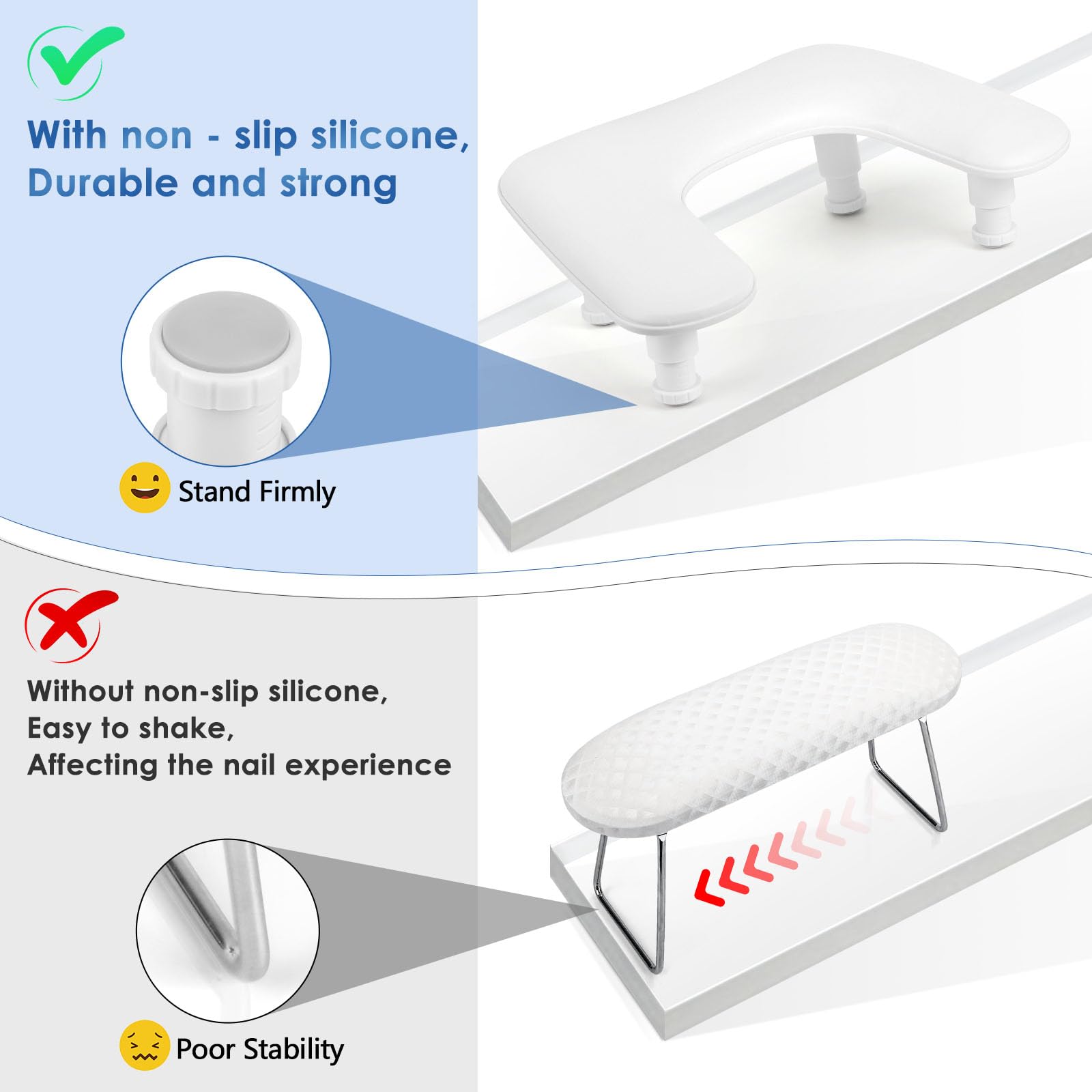 LIONVISON arm rest dimensions 17.5 by 11.2 by 1.96 inches fit most nail lamps and save desk space