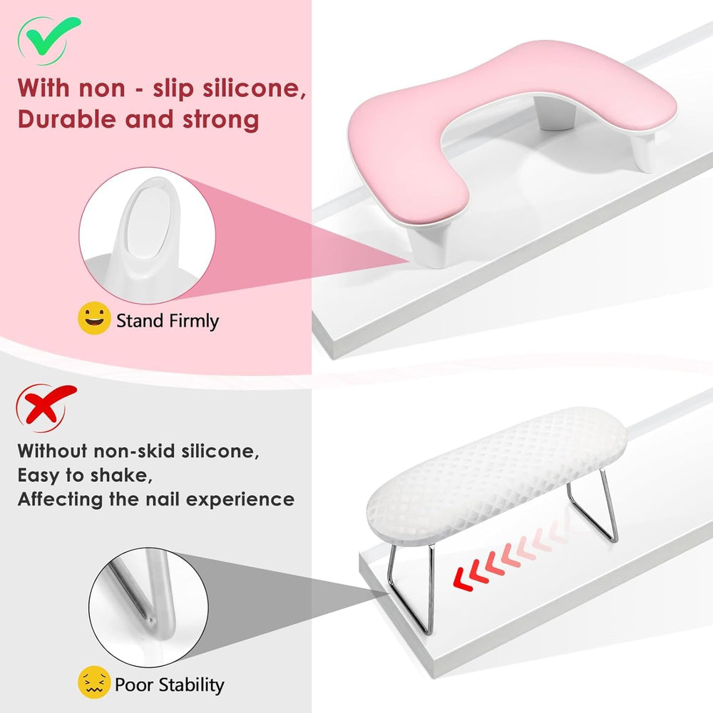 LIONVISON built-in stability pads prevent sliding during detailed nail art.