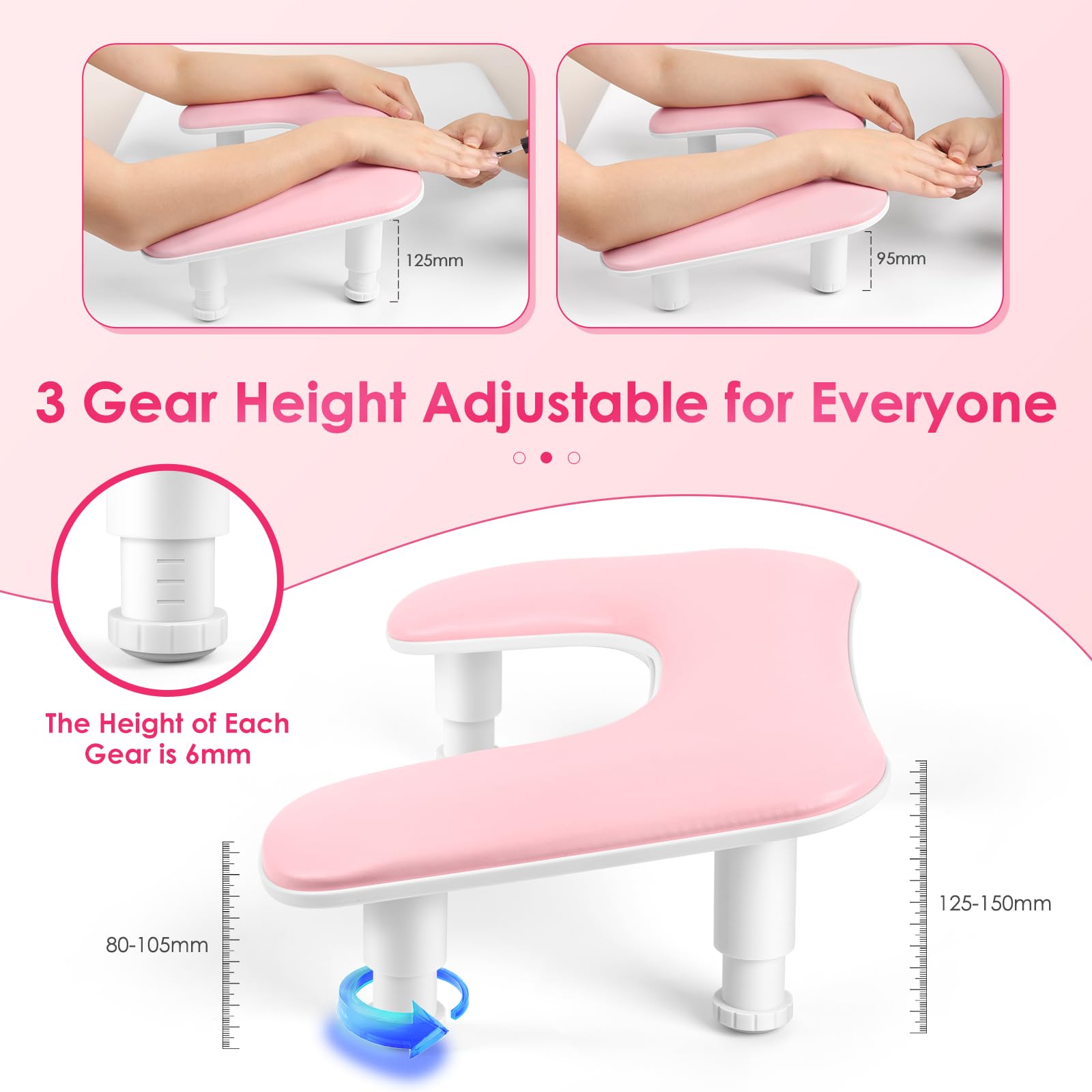 LIONVISON arm rest with thick non-slip pad keeps steady on any surface.