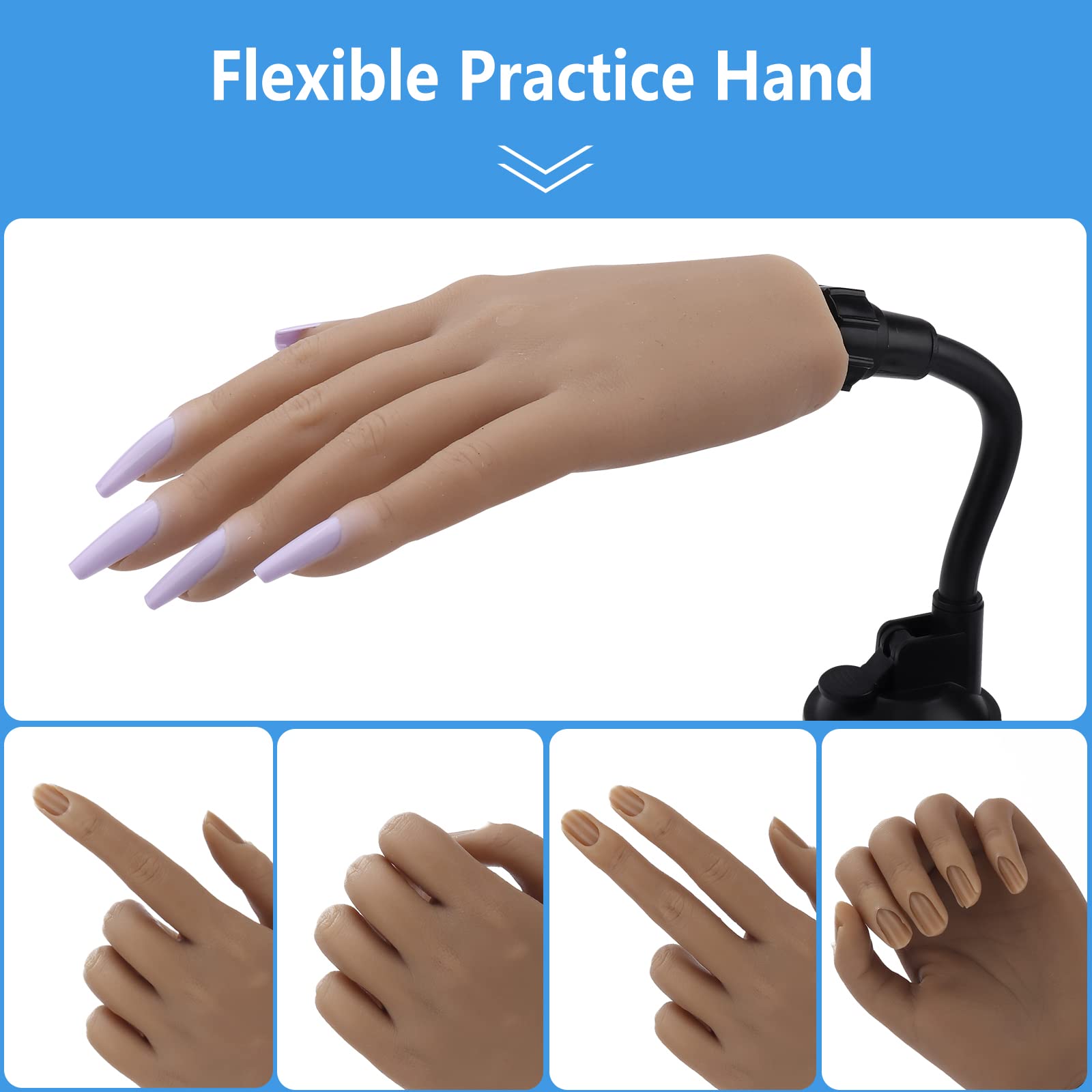 LIONVISON flexible silicone model ideal for acrylic, gel, and wrap practice