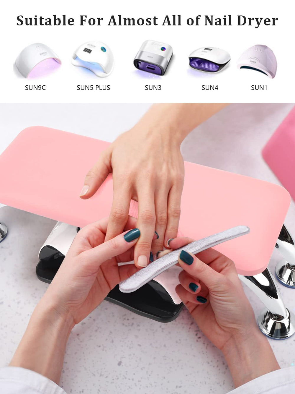 Lionvison nail arm rest anti-slip bracket keeps workstation stable.