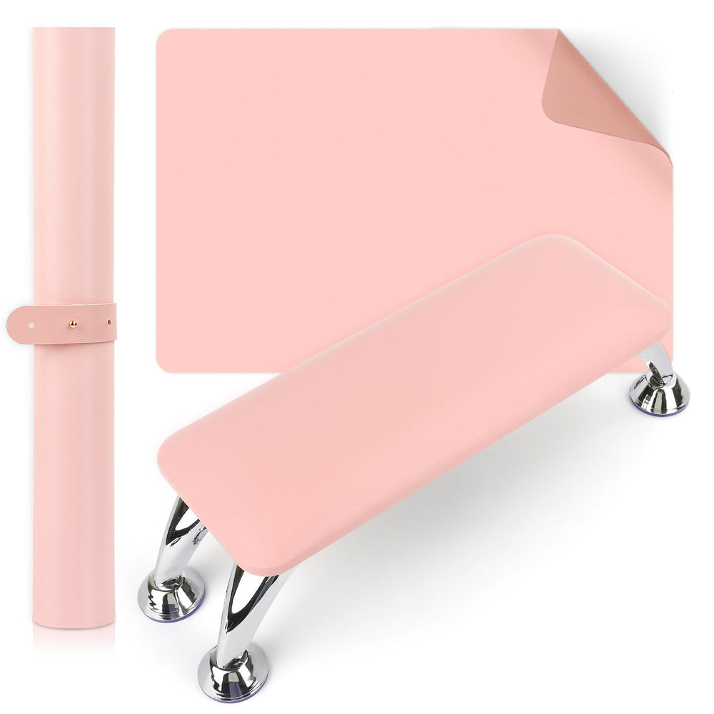 LIONVISON Nail Arm Rest pink provides comfortable support during acrylic nail sessions.