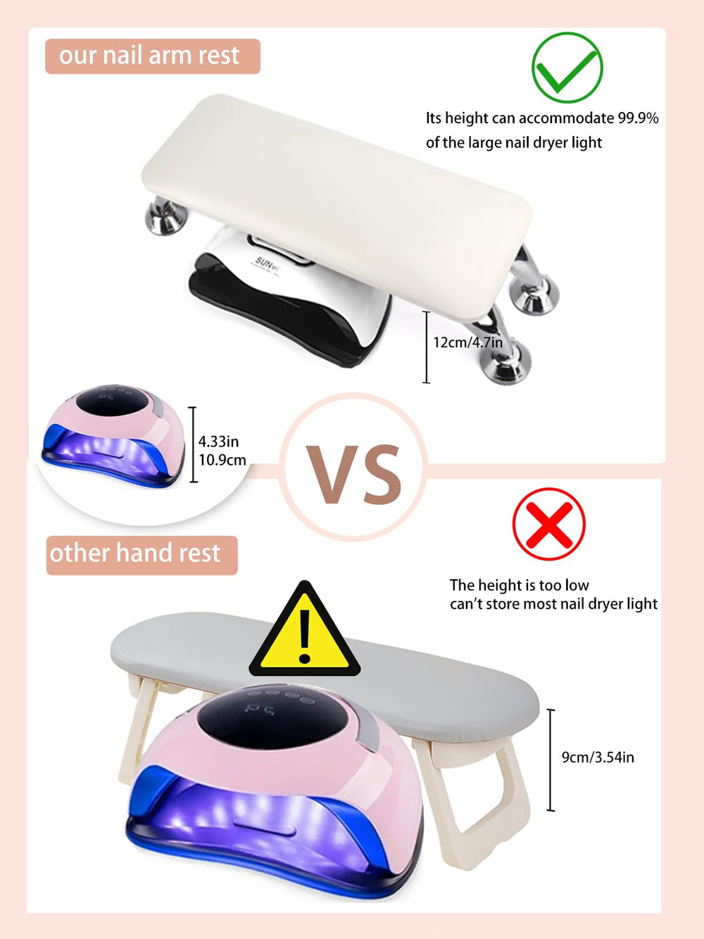 Lionvison nail arm rest wide application for salons or home use