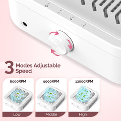 LIONVISON 3-speed control knob enables customizable suction for various nail tasks