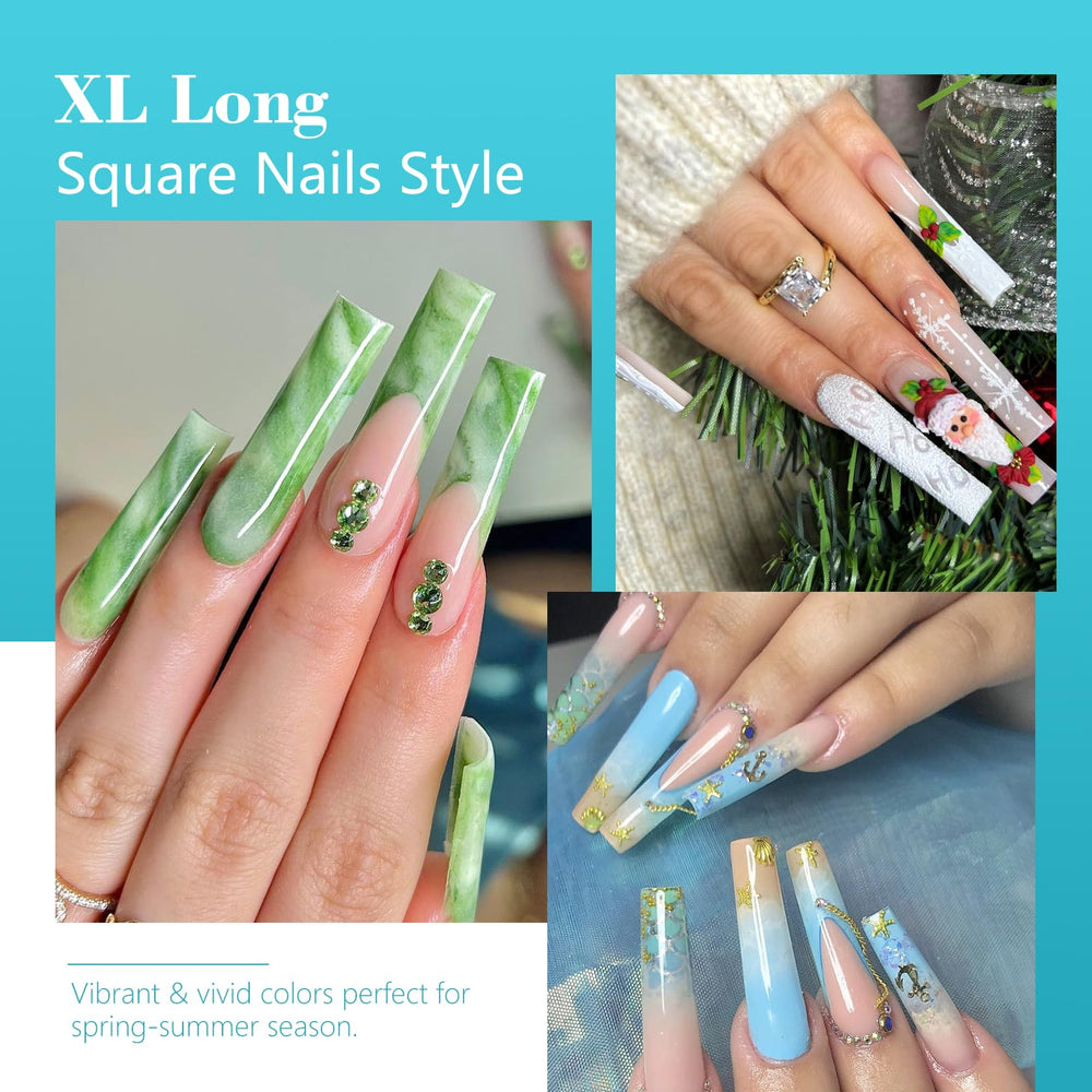 Lionvison square nail tips no-C-curve flat front edge for natural fit