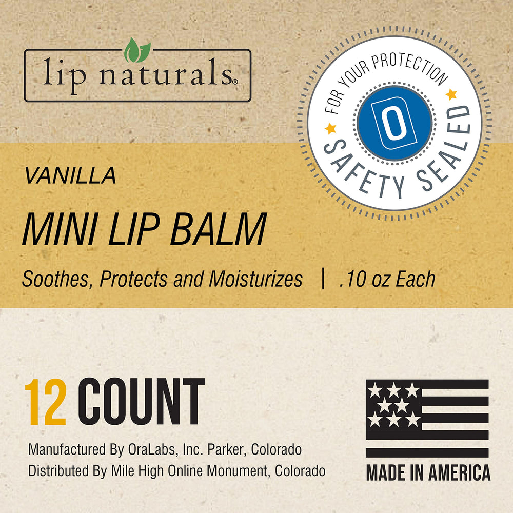 Lip Naturals vanilla bean pack of 12 lip balms ready for gifting or office distribution.