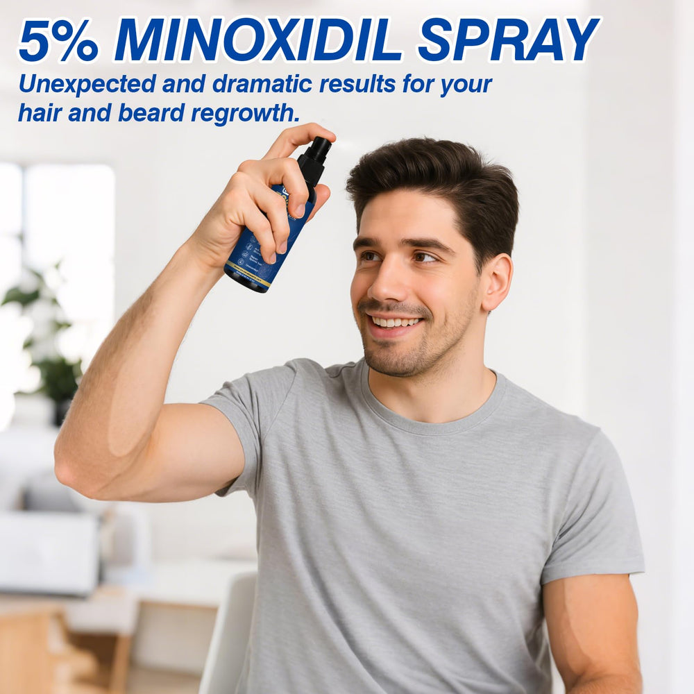 Lipend user applying minoxidil to scalp in routine.