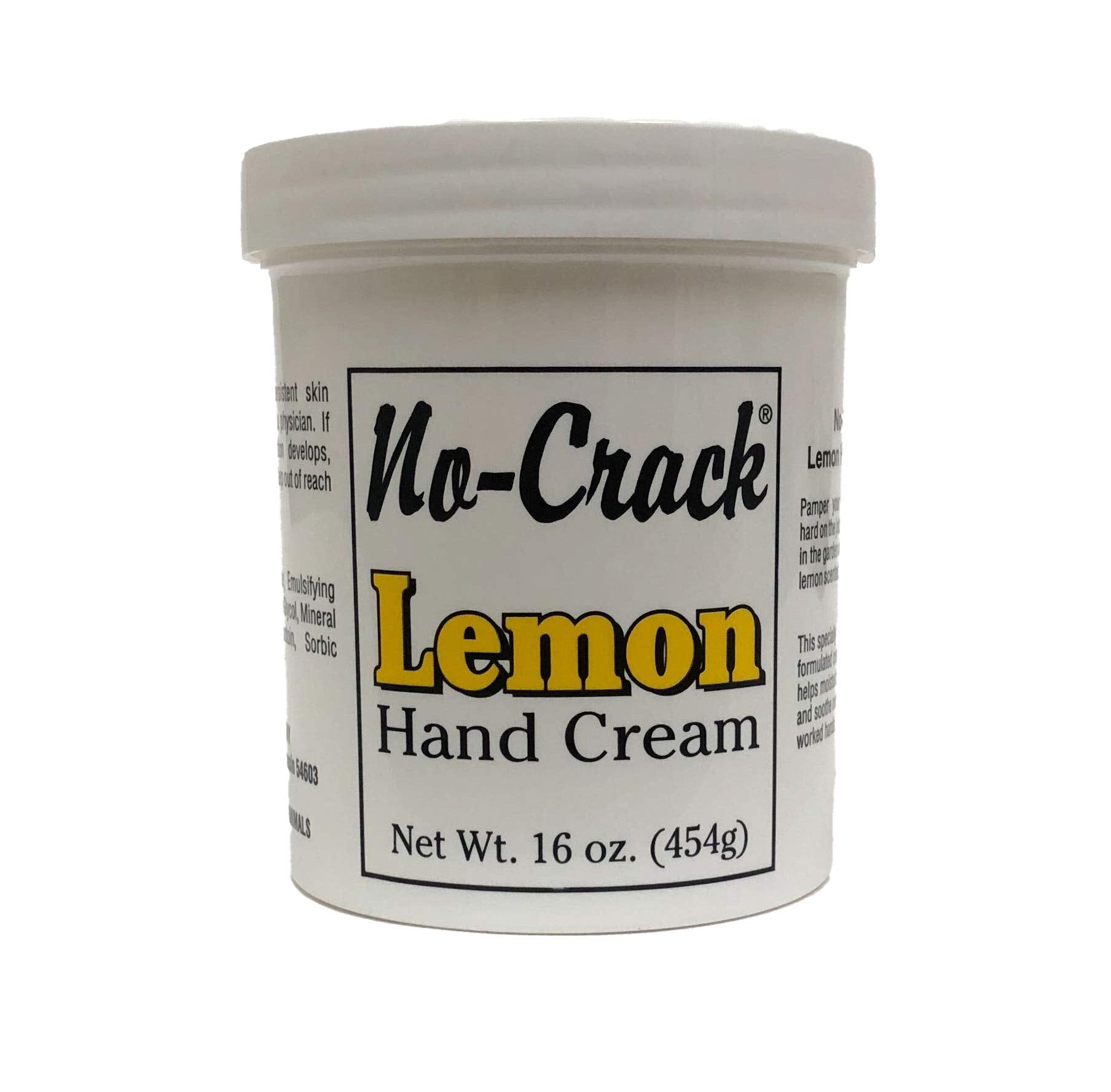 Liphontcta No-Crack Lemon Hand Cream jar front, non-greasy moisture in action.
