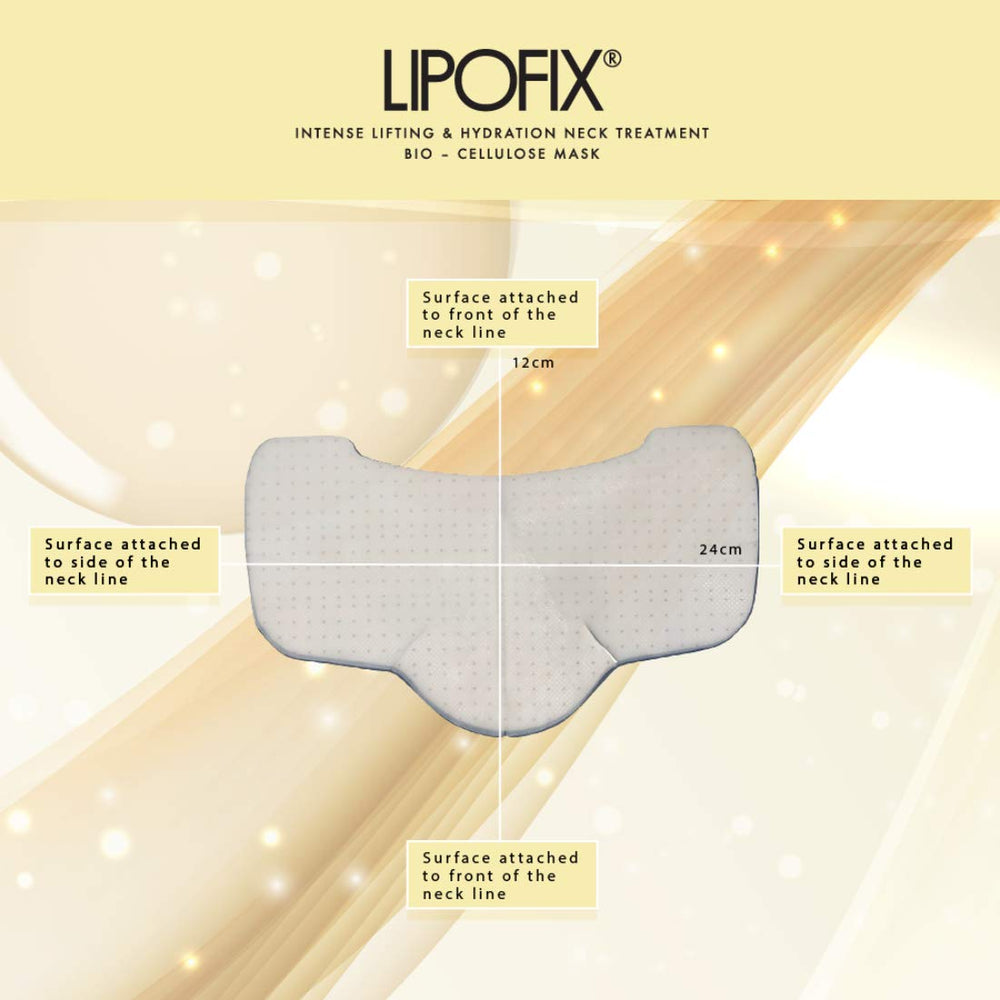 Lipofix Neck Mask before-after image captures smoother neck texture.