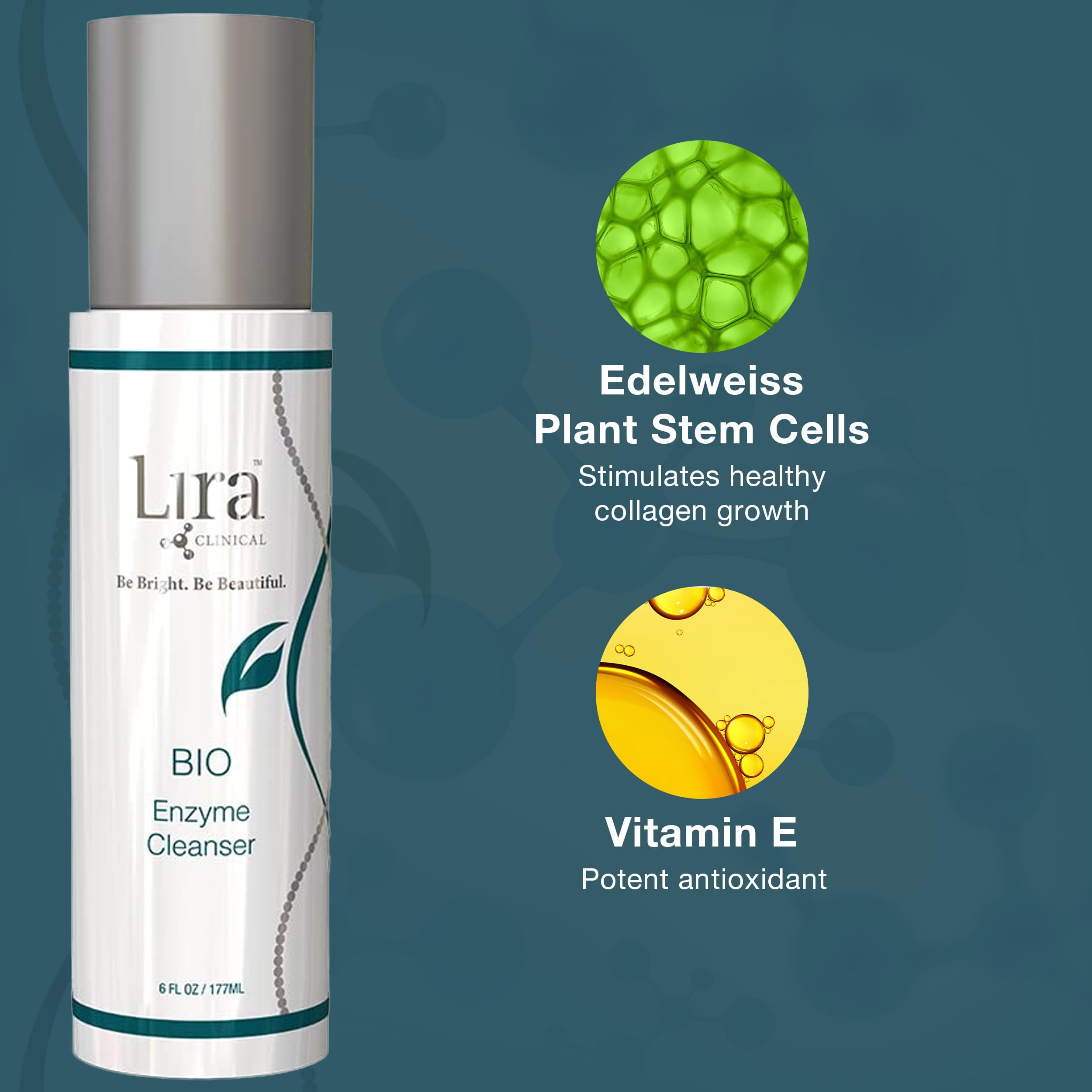 Lira Clinical BIO Enzyme Cleanser removes light eye makeup with a gentle touch.