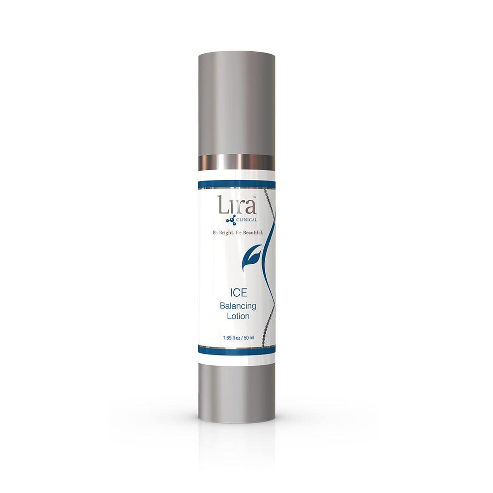 Lira Clinical ICE Balancing Lotion bottle showing cooling hydration for oily skin