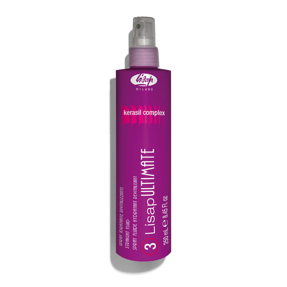 Lisap Heat Protectant bottle front showing frizz control for humid days
