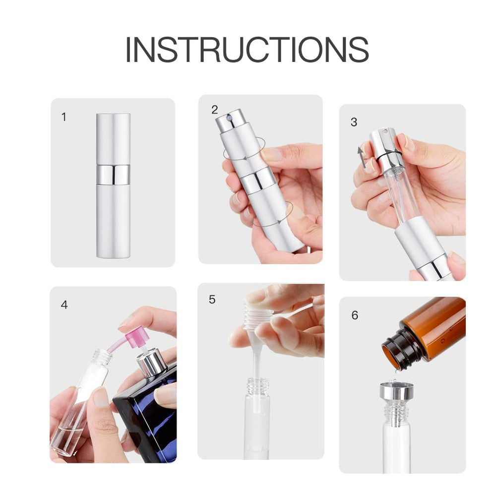 LISAPACK 3-piece travel set in silver finish for compact perfume on the go.