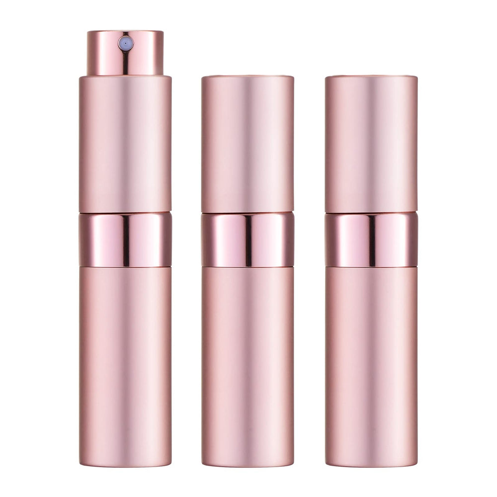 LISAPACK 8ml atomizer pink bottle close-up for purse-ready fragrance.