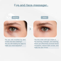 LISAPACK facial massager bridge-of-nose and eye corners image indicating improved circulation possibilities.