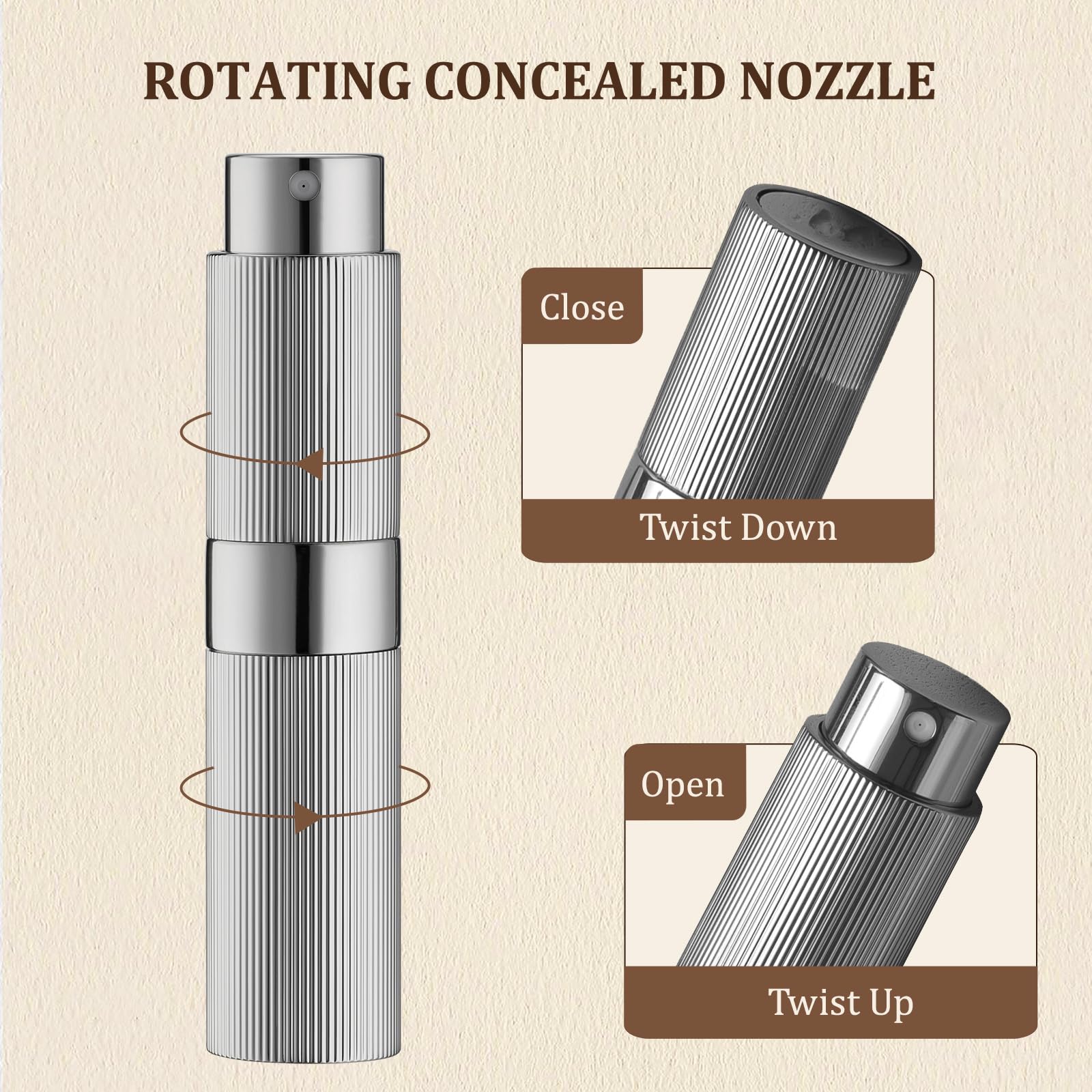 LISAPACK perfume travel atomizer fill kit funnel and dropper included for easy decant.