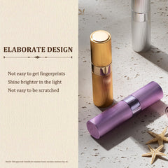 LISAPACK perfume travel atomizer 8ml striped blue portable fragrance on the go.