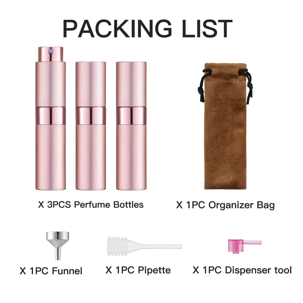 LISAPACK refillable spray bottle in pink travel set ready to fill.