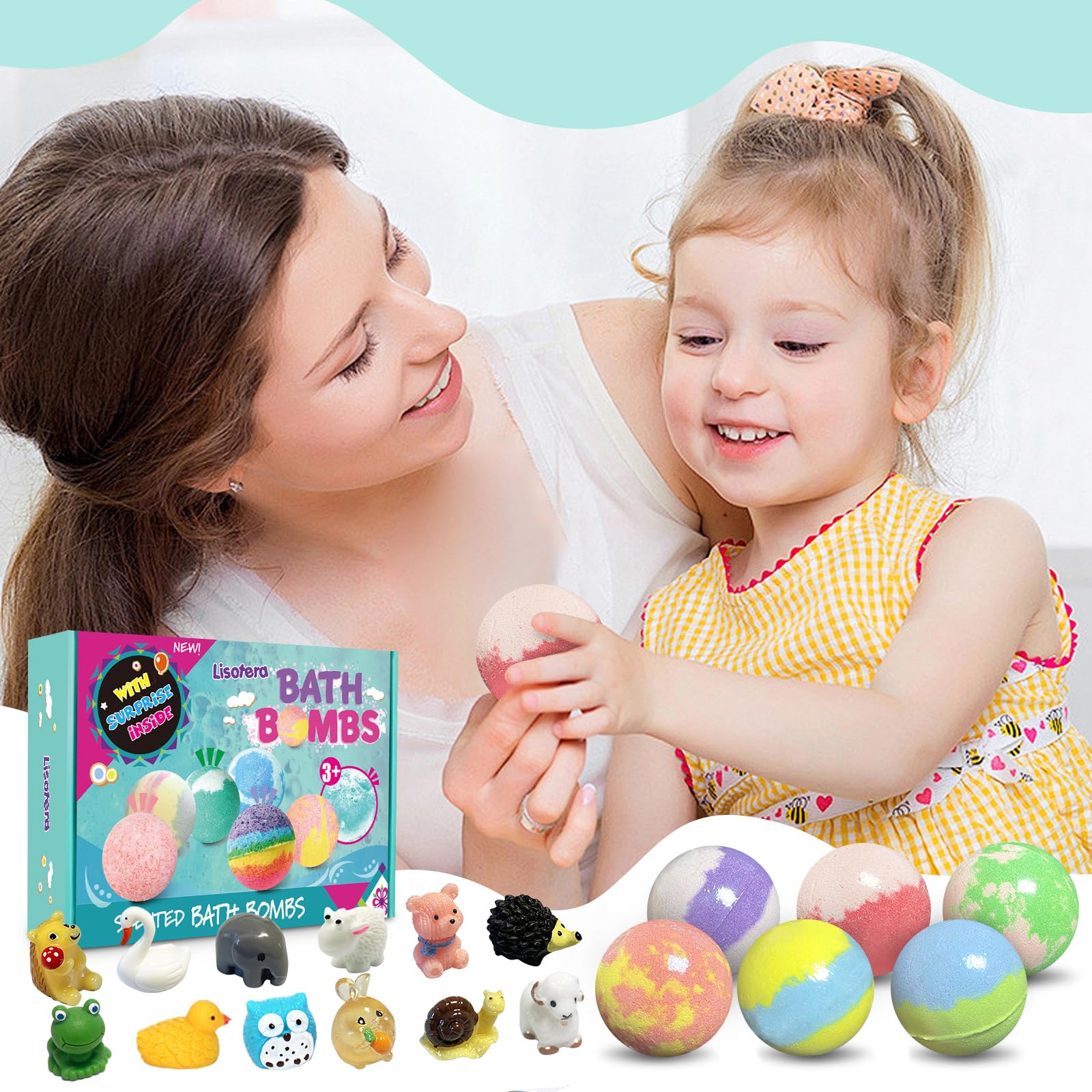 Lisotera bath bombs fizz and bubble to make bath time exciting.