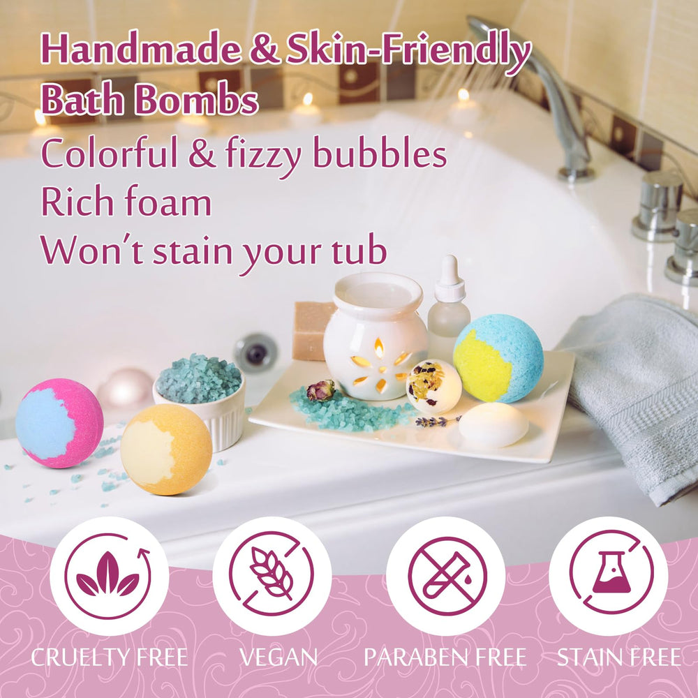 Lisotera bath bombs no-stain formula shown in tub after use.