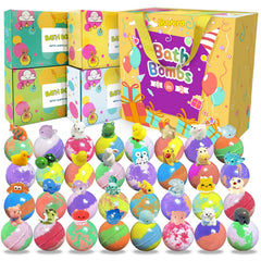 Lisotera bath bomb surprise inside showing hidden toy inside a fizzing ball for exciting bath time