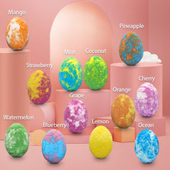 Lisotera dino egg bombs in varied colors for a vibrant bath
