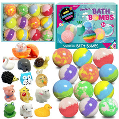 Lisotera kids bath bombs with surprise toy inside inspire curiosity during bath time.