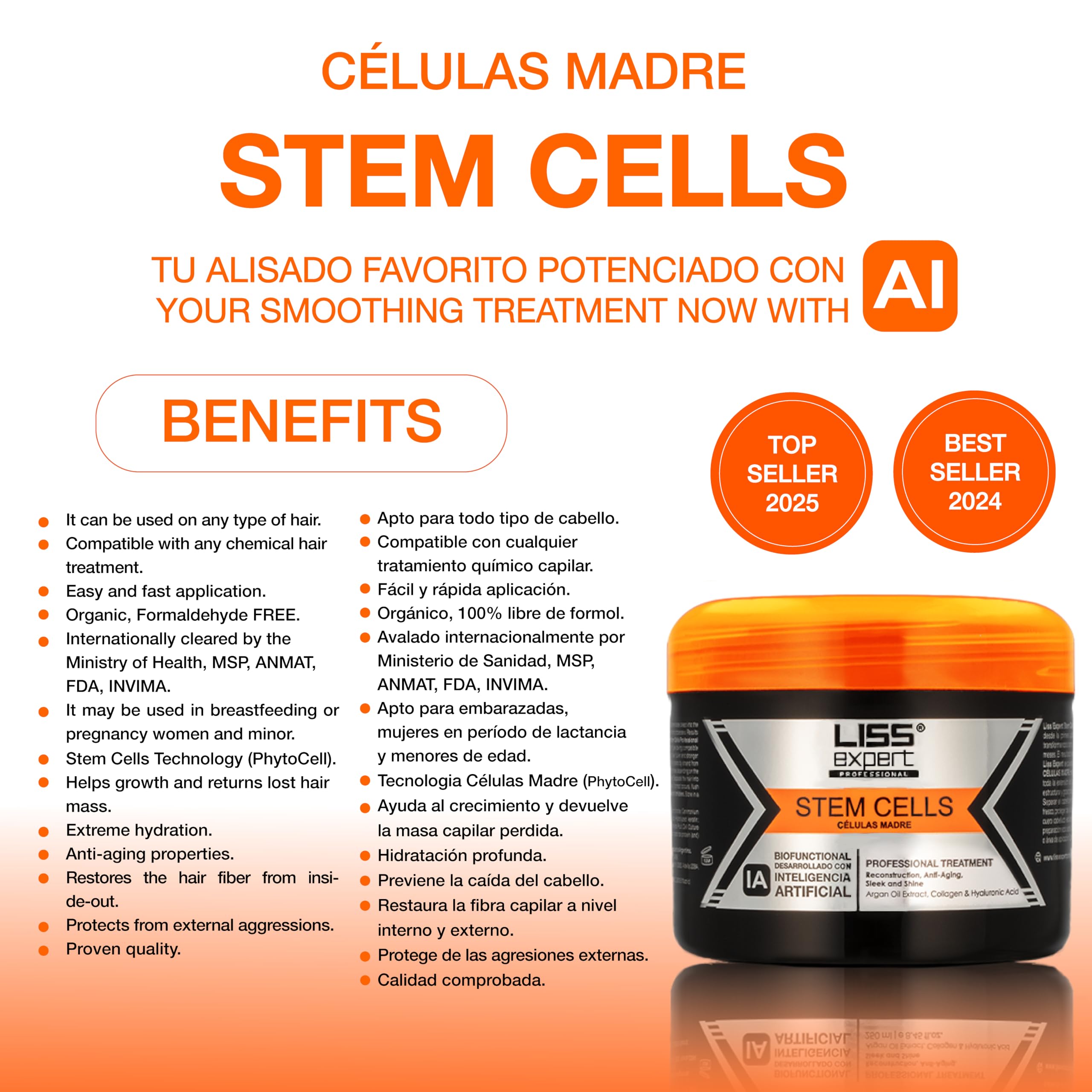 Liss Expert Stem Cells Smoothing Treatment twin-pack packaging designed for long hair routines