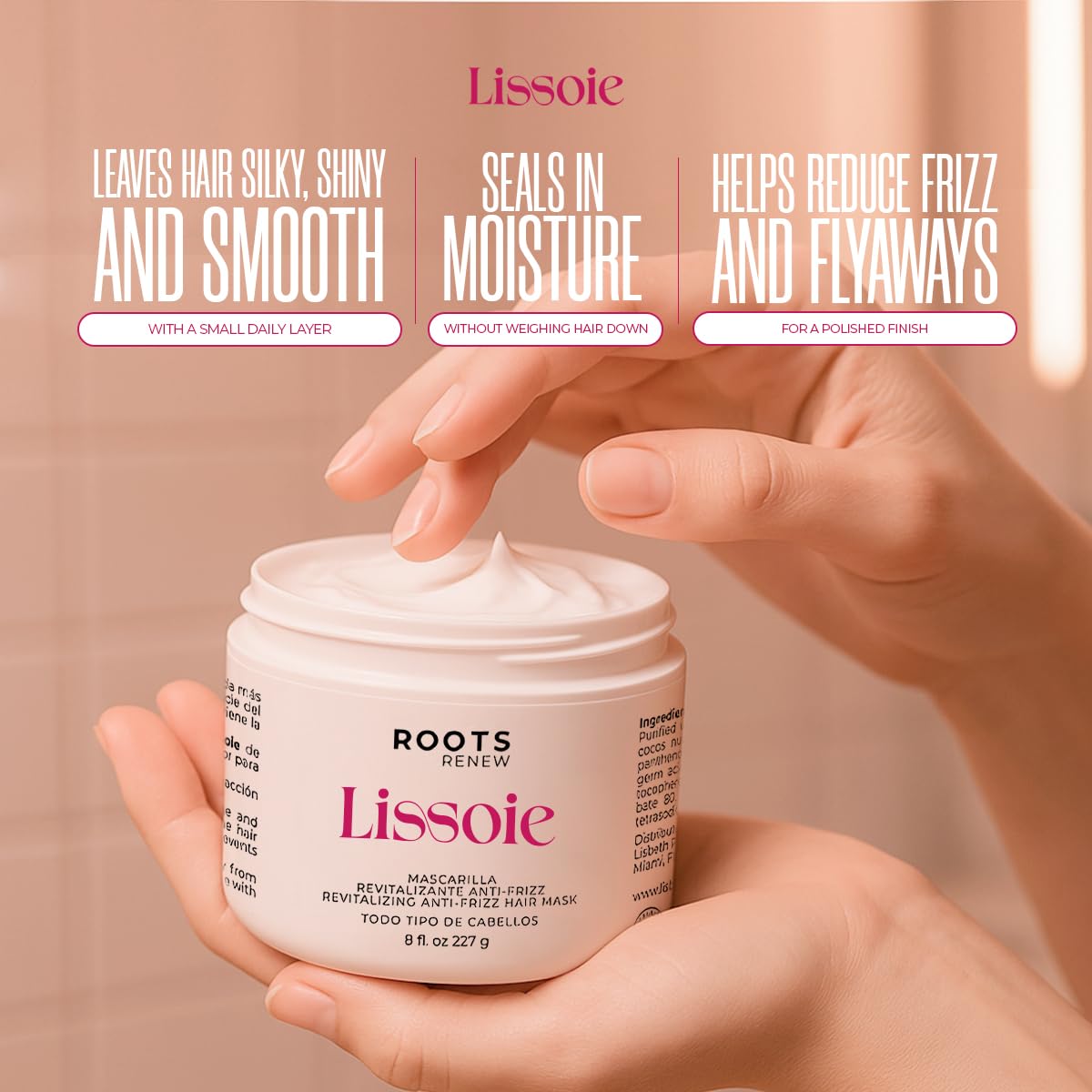 Lissoie Revitalizing Anti-Frizz Mask coconut-oil-ingredients highlights nourishing coconut oil infusion