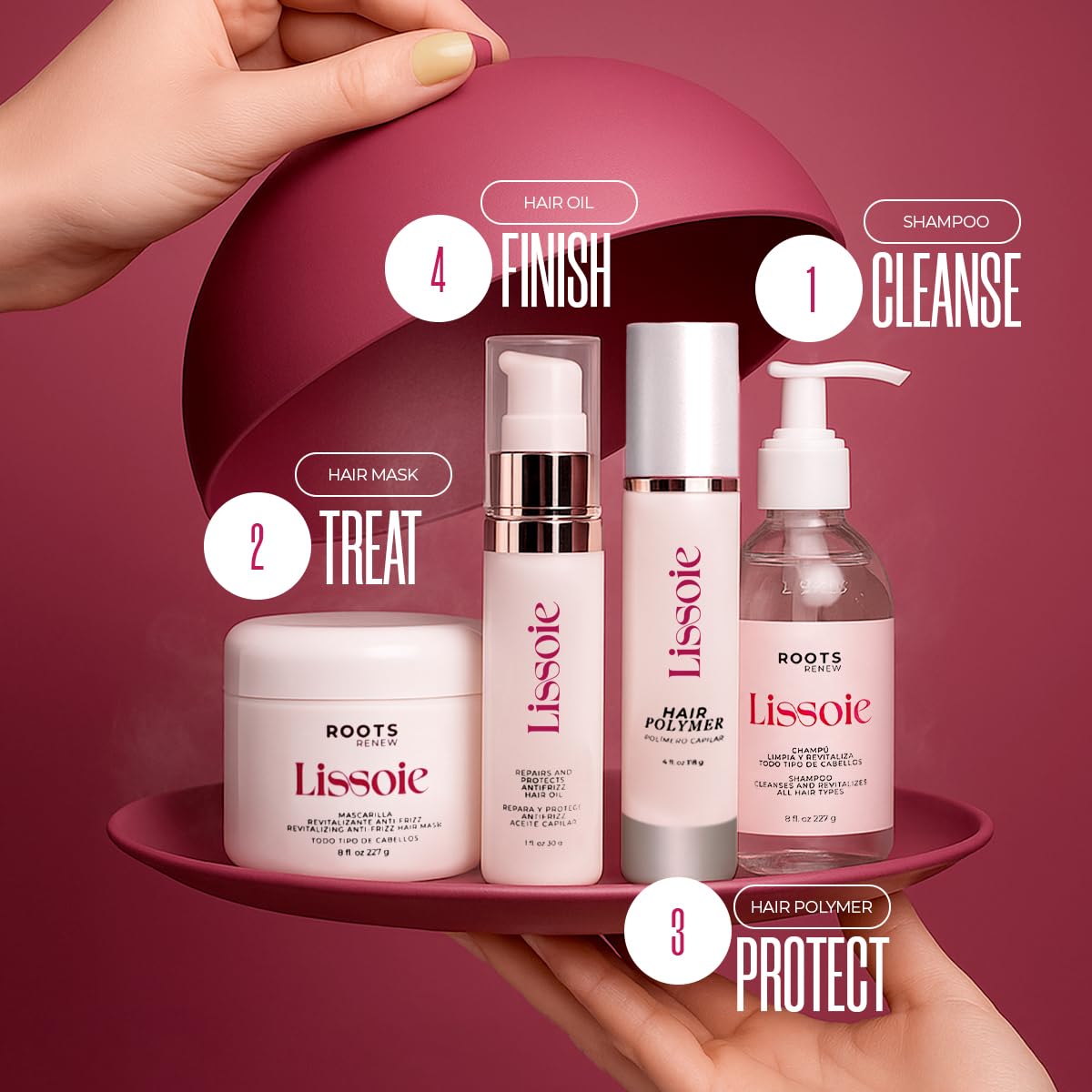 Lissoie Revitalizing Anti-Frizz Mask color-treated-hair shows vibrant results from moisture retention