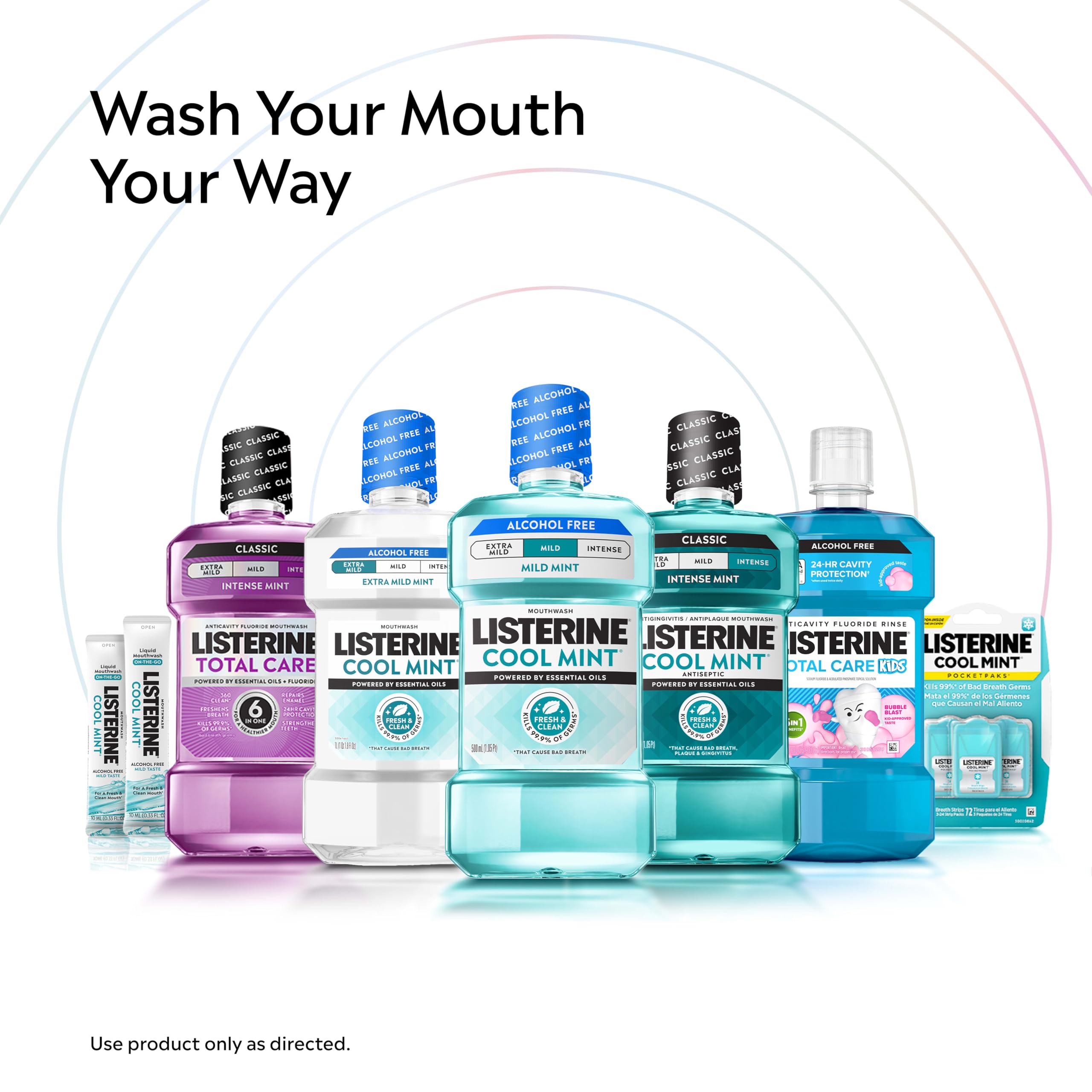 Visual of essential oil ingredients used in Listerine emphasizing cleansing action