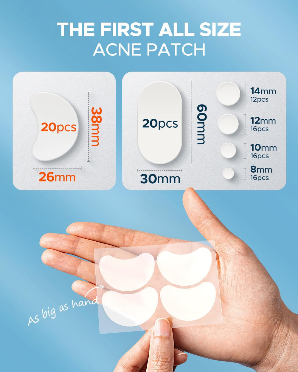 LitBear 10mm acne patch on skin demonstrates discreet coverage.