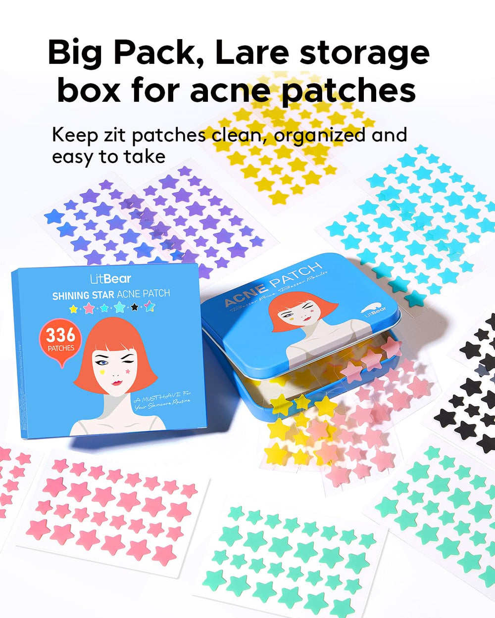LitBear patches are easy to apply on clean skin.