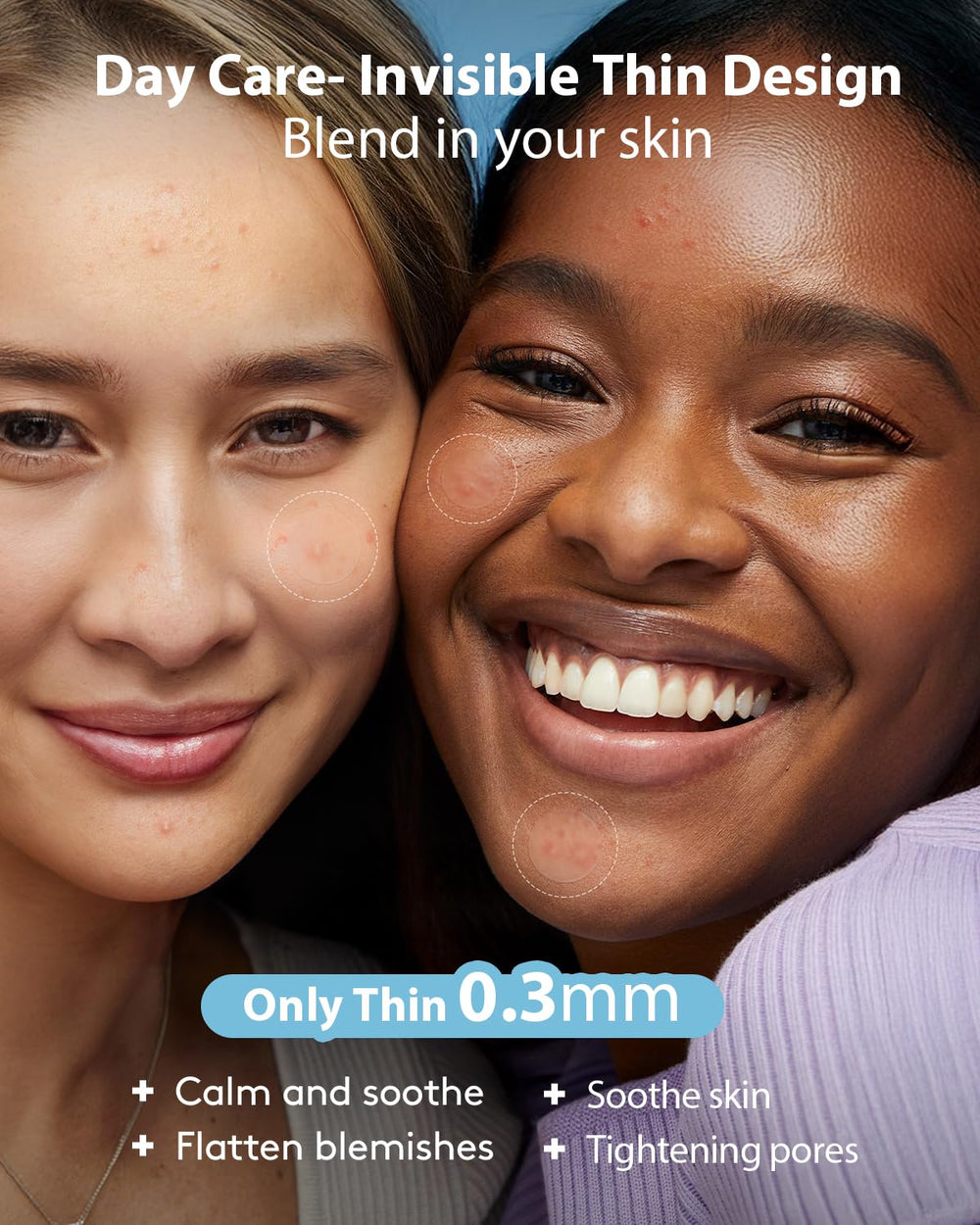 LitBear AM-thin patches displayed on skin for discreet daytime wear.