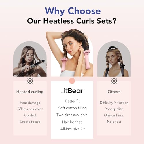 LitBear bonnet on head during sleep for heatless styling comfort.