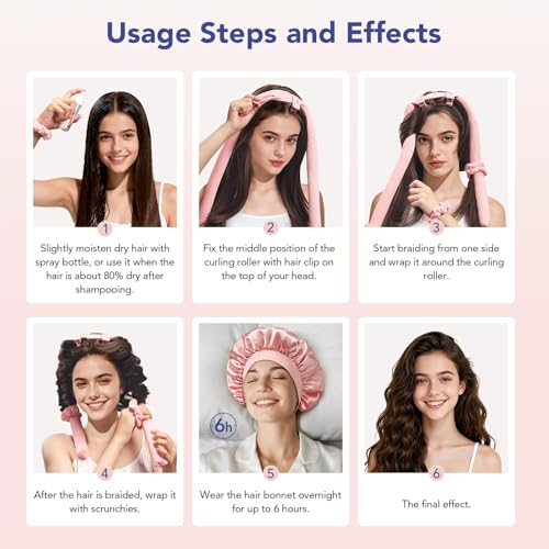 LitBear scrunchies and clips included secure overnight curls without slipping.