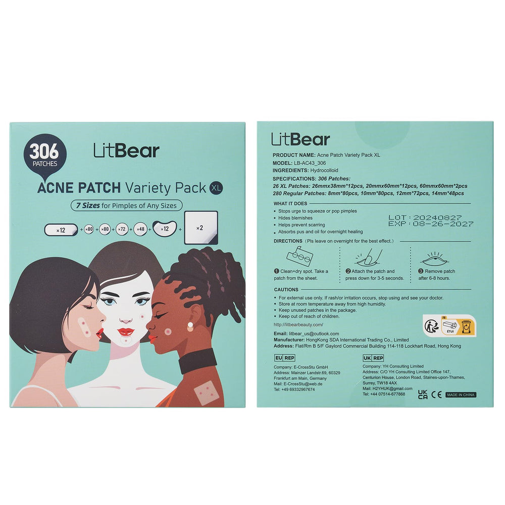 LitBear moon patch provides flexible hydrocolloid coverage for blemish relief