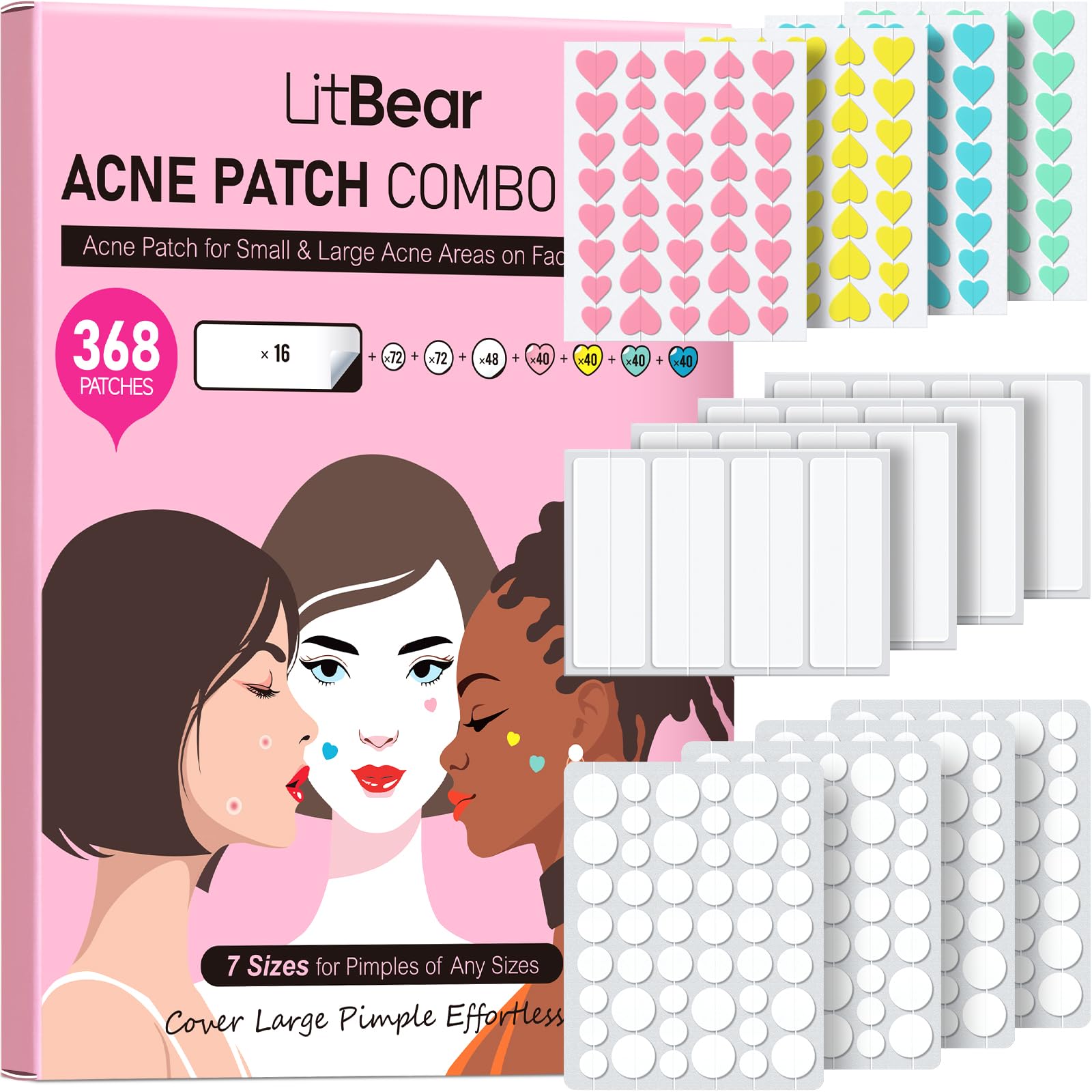 LitBear patches 8mm round for targeted spot coverage and quick absorption.
