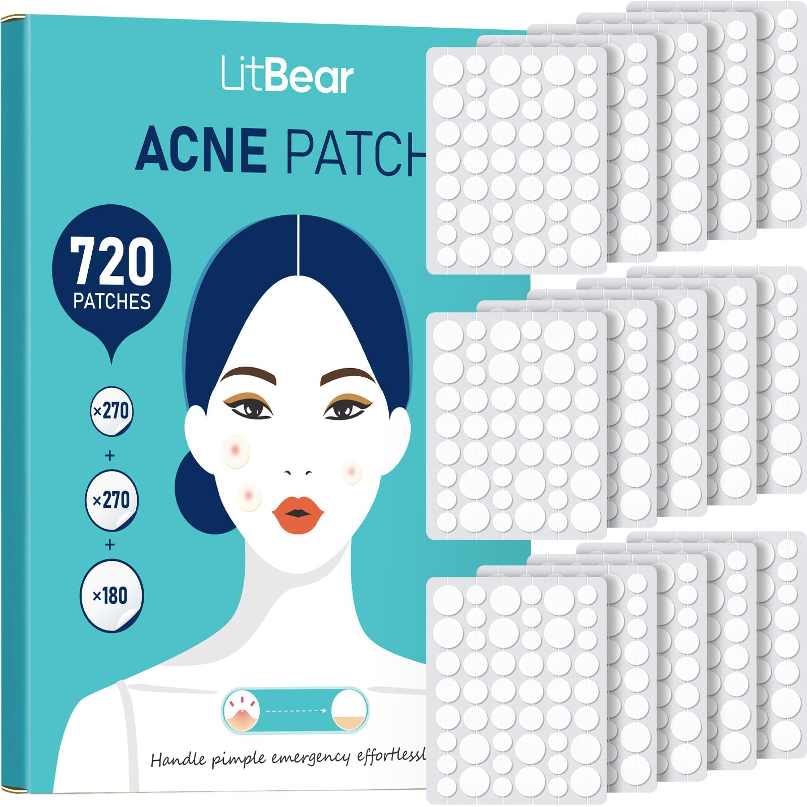 LitBear pimple patch bulk 720-count for ongoing blemish management.