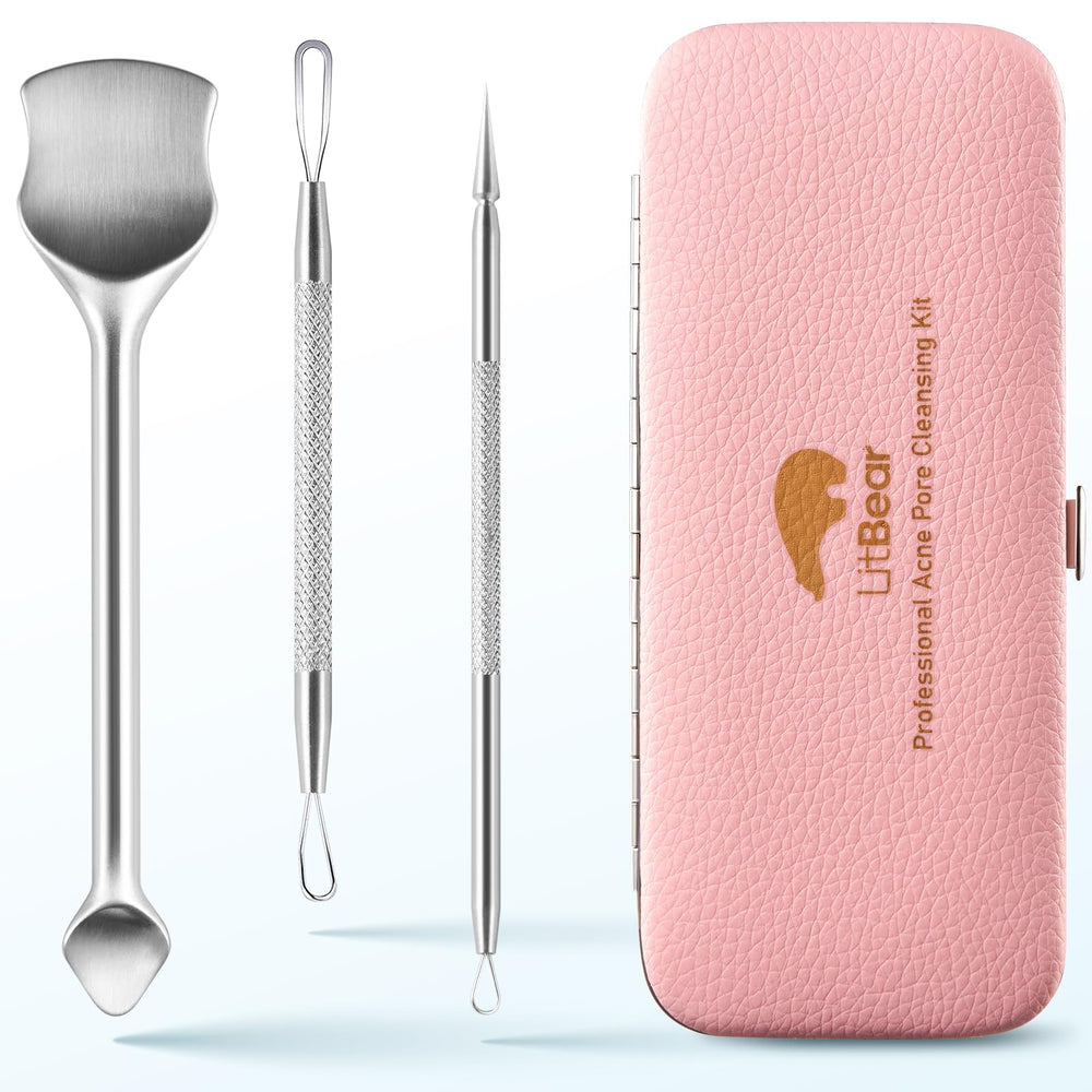 LitBear pore-pre-tool close-up showing gentle pore unclogging for clear skin.