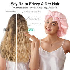 LitBear silk bonnet 13-inch diameter supports long and curly hair overnight.
