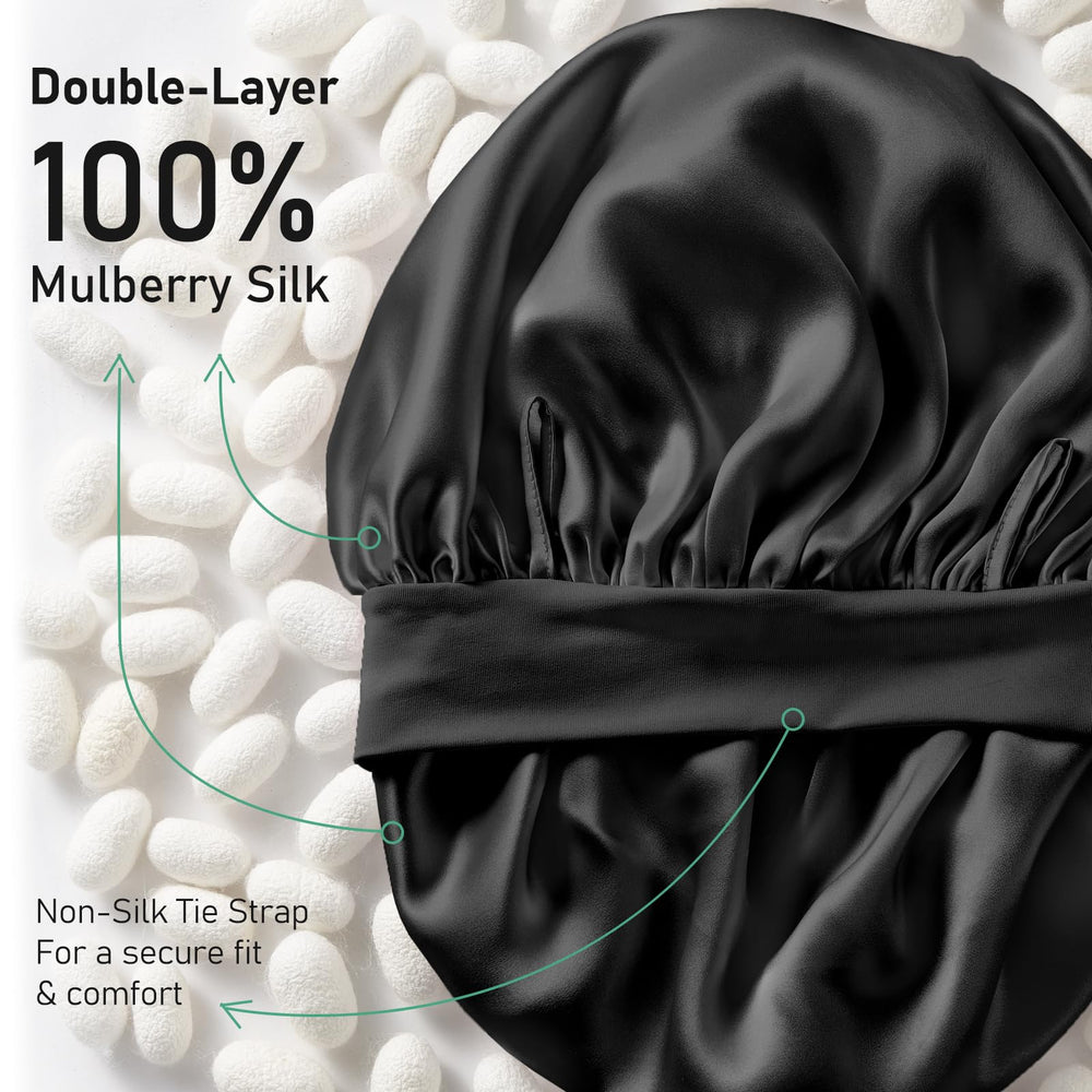 LitBear bonnet adjustable ties shown for custom, secure fit during night.