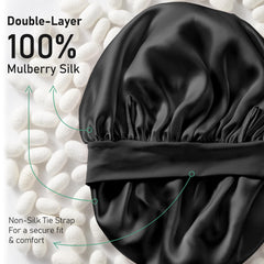 LitBear bonnet adjustable ties shown for custom, secure fit during night.