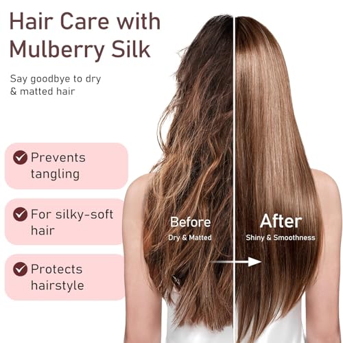 LitBear silk-friction-reduction surface minimizes breakage and frizz during nightly wear.